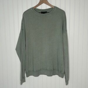 No Boundaries Women's Sage Green Crew Neck Long Sleeve Pullover Sweatshirt Large